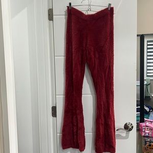 F21 flared fuzzy pants